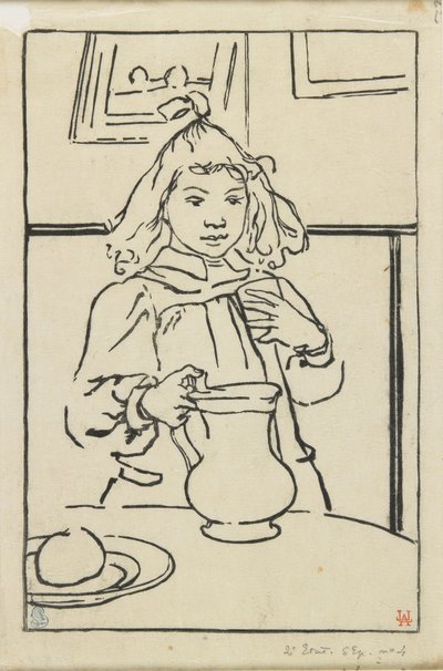 Young Girl with a Pitcher by Auguste Louis Lepère